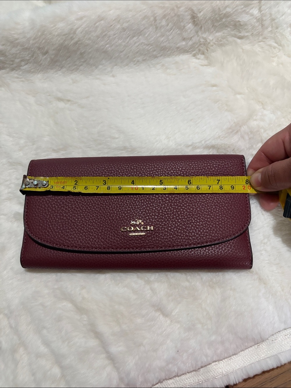 Coach Pebbled Leather Continental Wallet - Wine - Picture 5 of 6